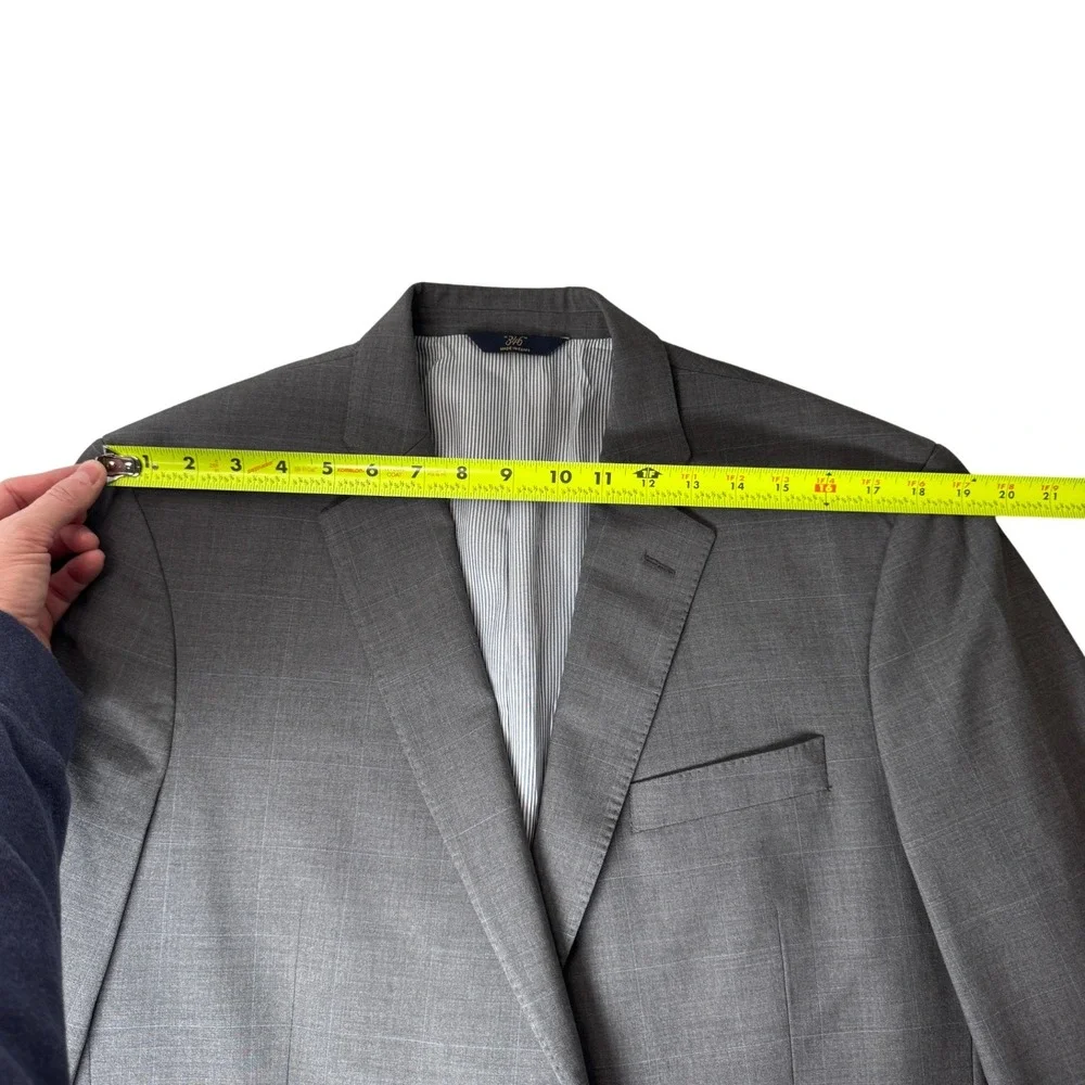 BROOKS‎ BROTHERS Gray Plaid Wool Blend Explorer Fitzgerald Blazer Jacket 44L